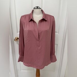 Banana Republic Long Sleeve Silky Collar Top